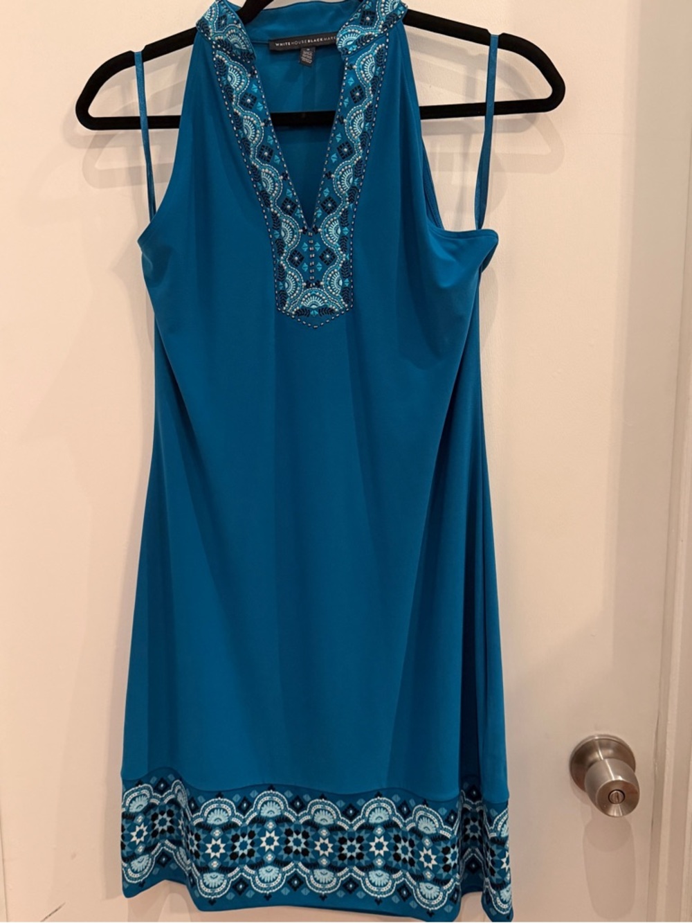 White House Black Market Boho Beaded Halter Mini Dress